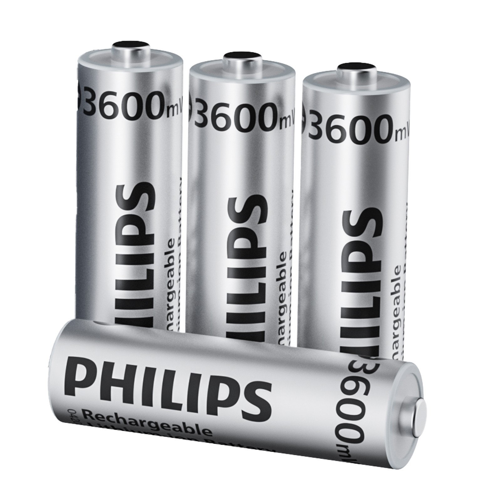 Philips Rechargeable AA Batteries 1.5V 3600mWh Li-ion Battery Lot / Charger Box