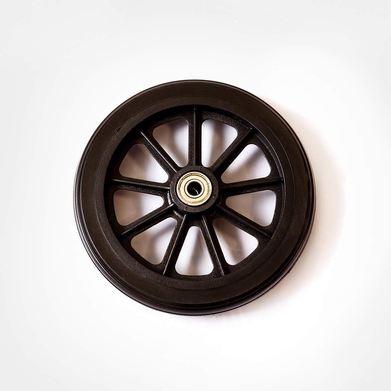 HEALTHLINE Wheels for Walker Rollator, 6 inch Pair, Black (2) (Front)