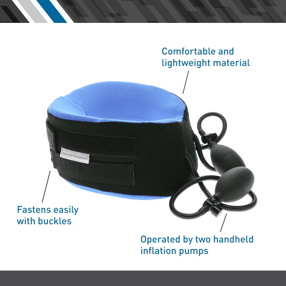 Body Sport TracCollar Cervical Neck Traction Device, Medium/Large, Fits 16” to