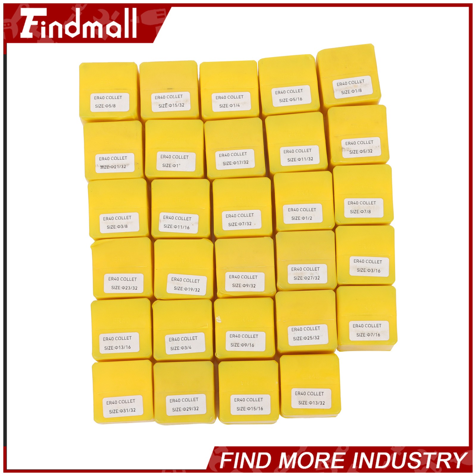 Findmall ER40 29Pcs Collet Set High Precision CNC Spring Collets