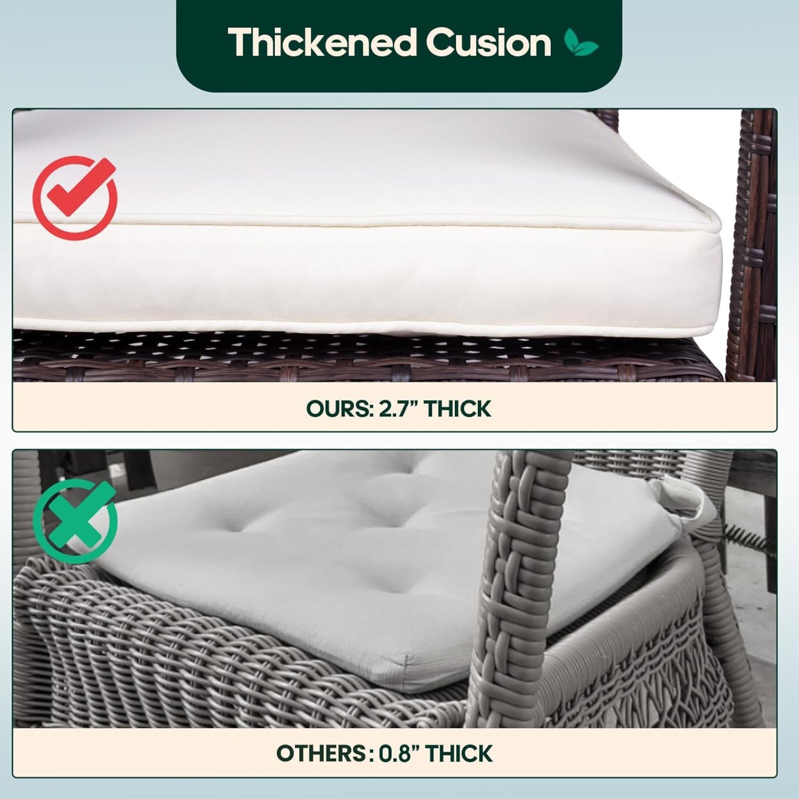 Patio Rattan Rocker With Cushion Outdoor Wicker Rocking Chair & Table Furniture