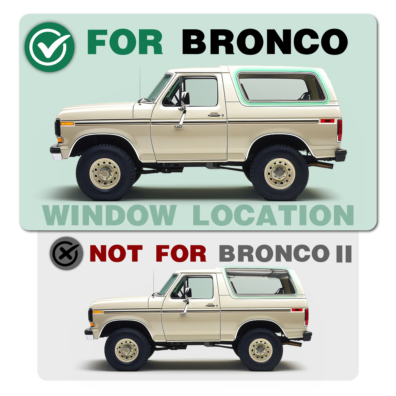 Heated Power Drop Down Back Window Rear Glass For 1988-1996 Ford Bronco