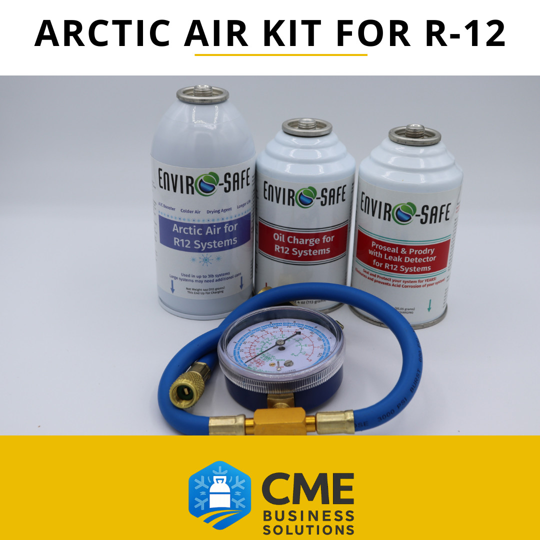Envirosafe Arctic Air for R12, R-12, Oil, Proseal, Prodry, Dye, with Gauge