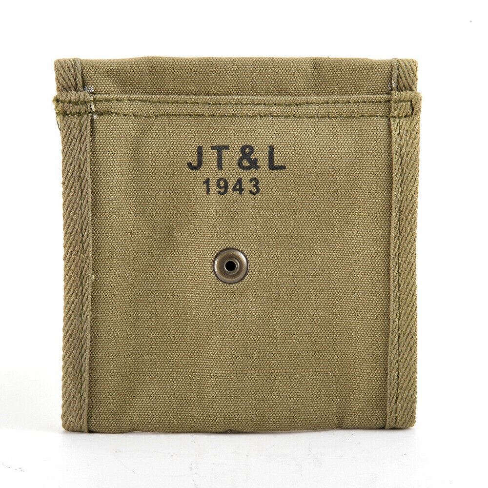 WW2 .30 M1 CARBINE BUTTSTOCK TYPE POUCH Lt. OD Green Marked JT&L 1943