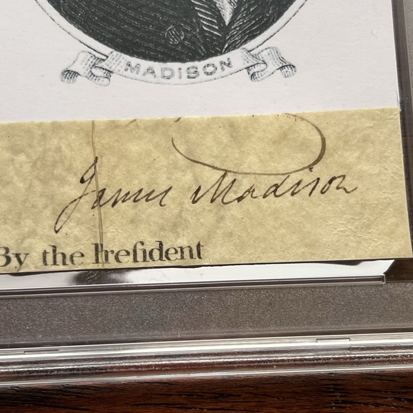 JAMES MADISON Autograph Cut Signature CUSTOM CARD Signed as POTUS * PSA/DNA