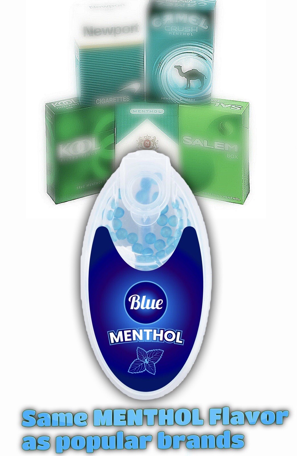 Cigarette Crush Balls Blue Menthol Aroma Balls Beads (10X Bundle) 100 Count Each