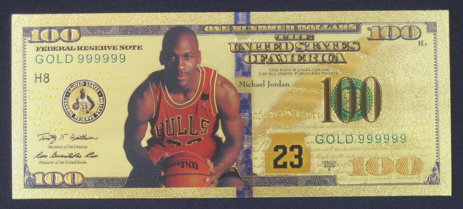 MJ-The GOAT-MVP-HOF-Chicago Bulls-Set of 4 GOLD BILLS! FREE SHIP & CERTIFICATE!