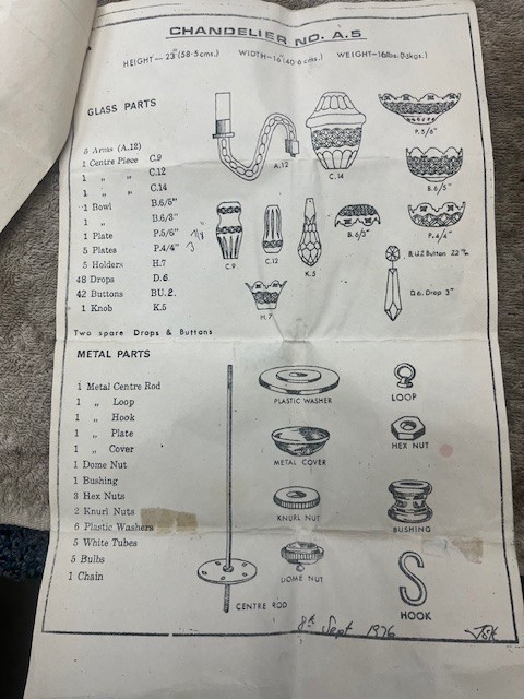 Waterford Chandelier A.5 Crystal drops 5 piece minimum order or $50.00.