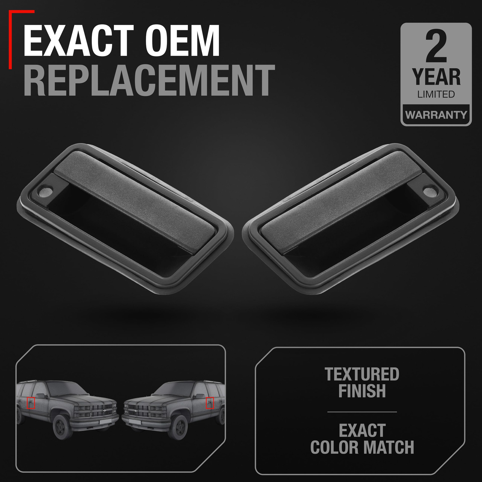 Exterior Door Handle, Left & Right for Chevrolet GMC C&K 1500, 2500, 3500