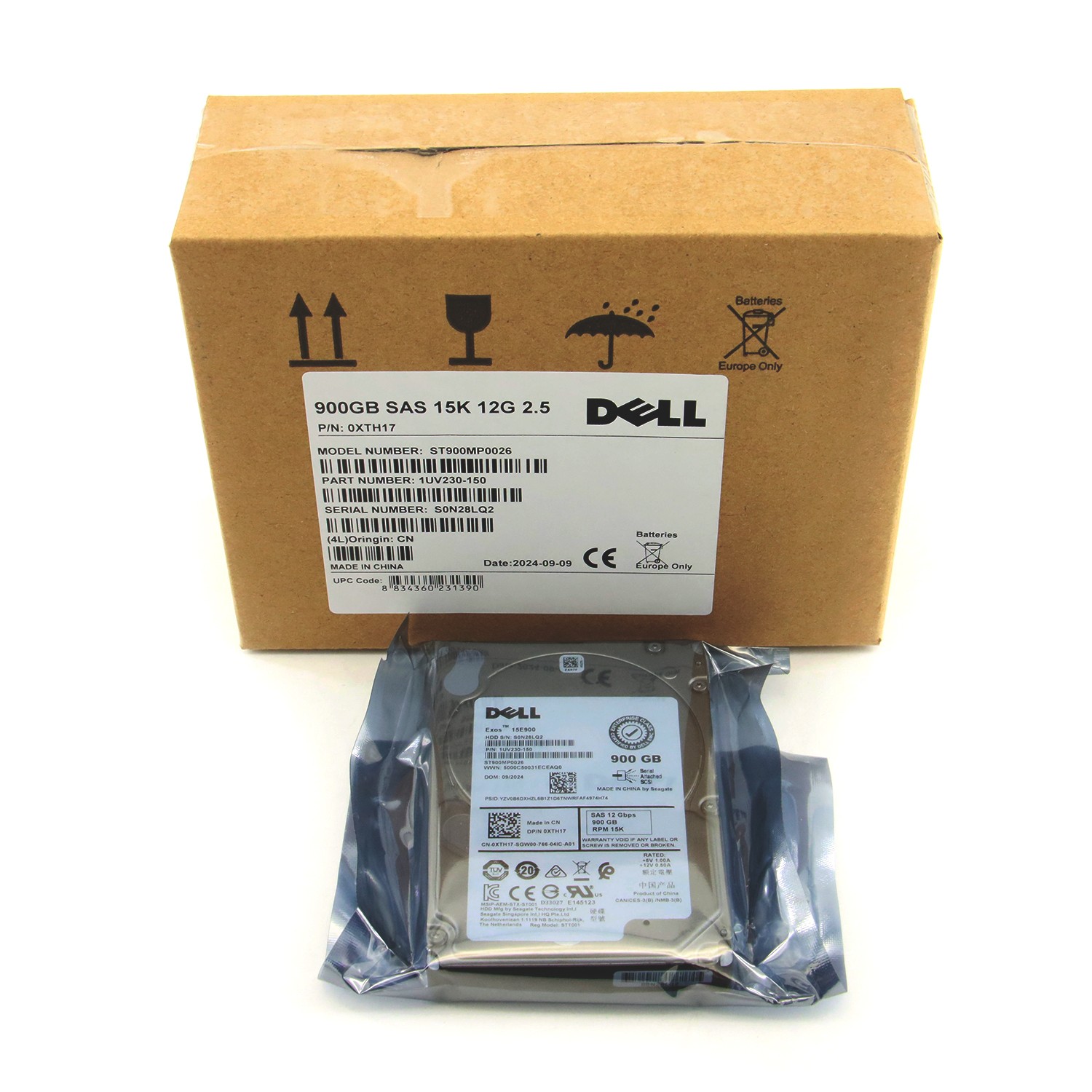 Dell 900GB SAS 15k 2.5" 12G HDD XTH17 Seagate ST900MP0026 in 3.5” Caddy New