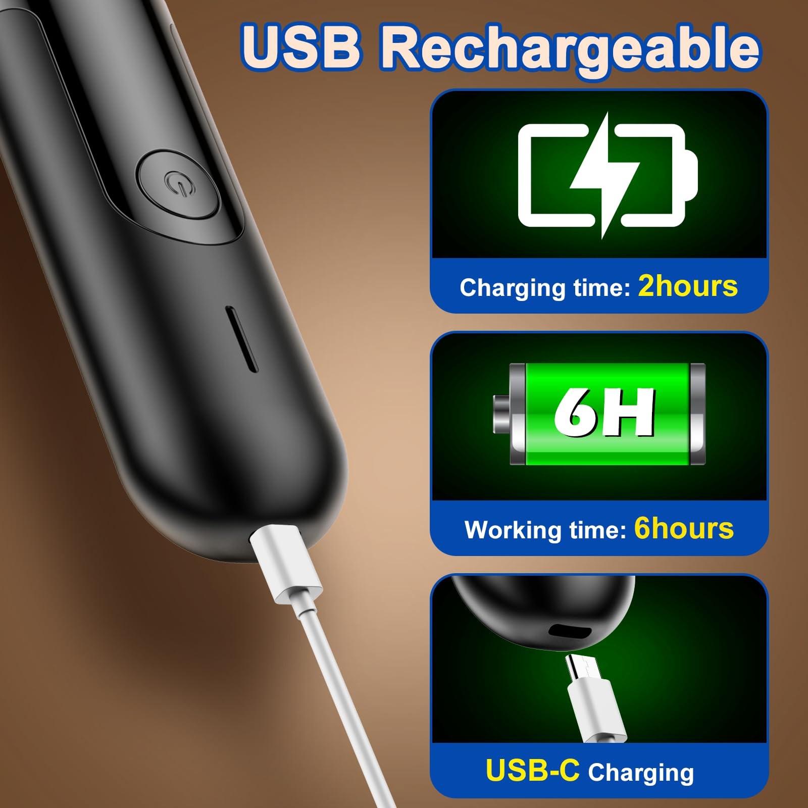 Dog Nail Grinder, Quiet and Low-Vibration Dog Nail Trimmers for Large Dogs, Medi