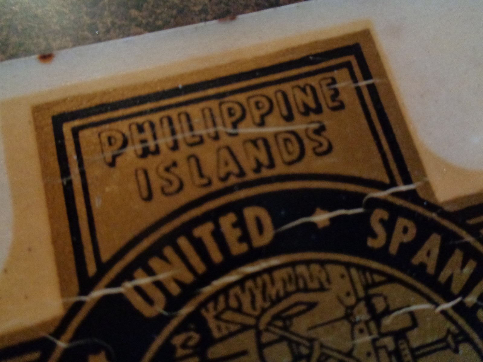 1898-1902 Spanish American War Decal WEISZ Chicago AS IS ROUGH Cuba Porto Rico