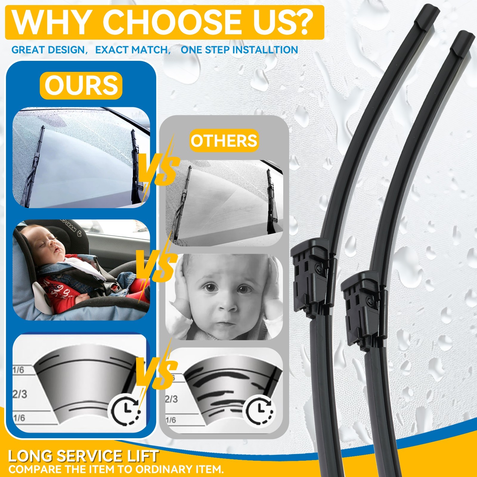 2Pcs Front Windshield Wiper Blades For Chevrolet Malibu MK7 2008 - 2012 24" 21"