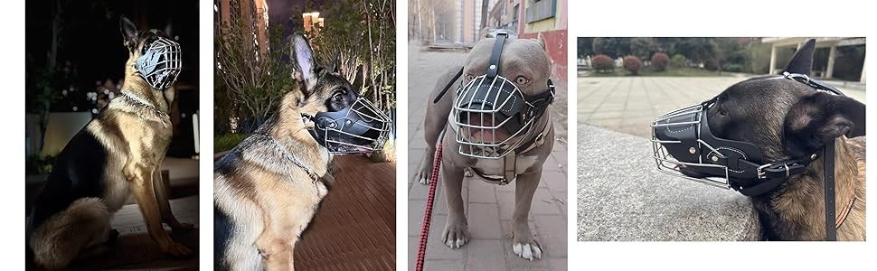 Dog Muzzle Wire Basket Pet Muzzle for Dogs Metal for Biting Barking Chewing (XL)