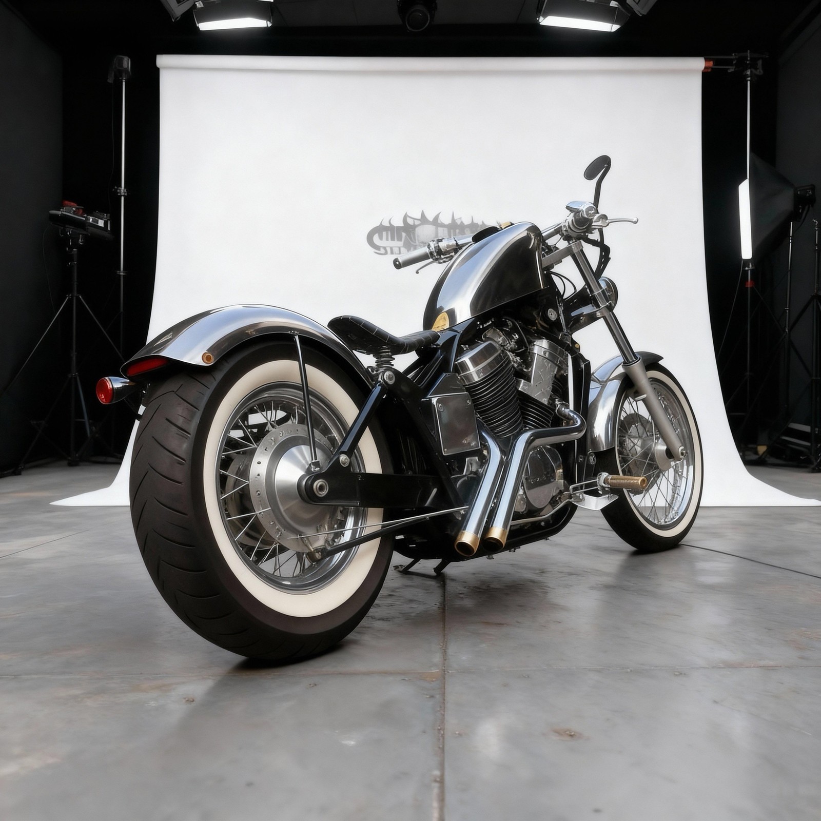 Rumble Tone Chrome Drag Exhaust for Honda Shadow VT750 Spirit-ACE-RS & VT750DC