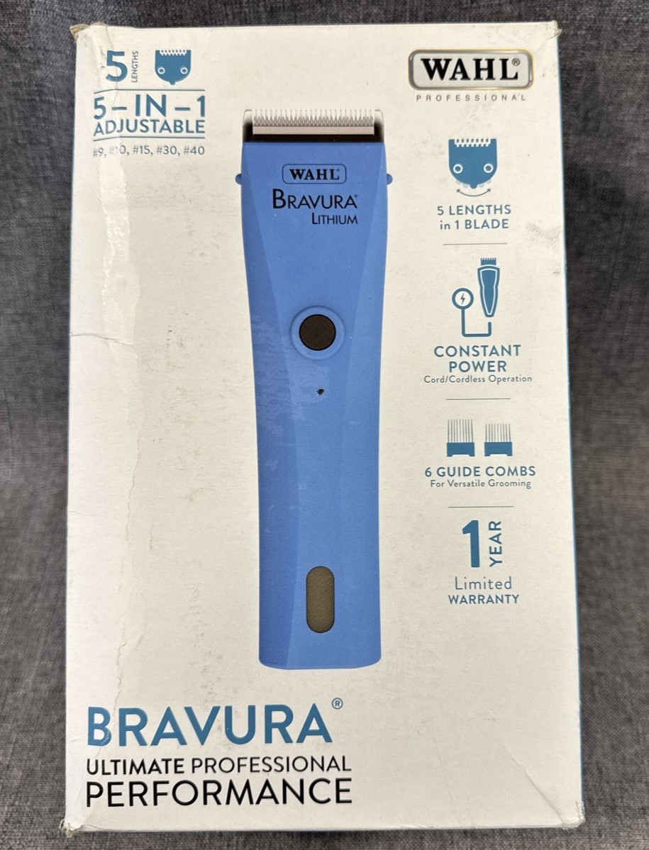 Wahl Professional Animal Bravura Lithium Ion Clipper –Pet Dog Cat Horse- READ