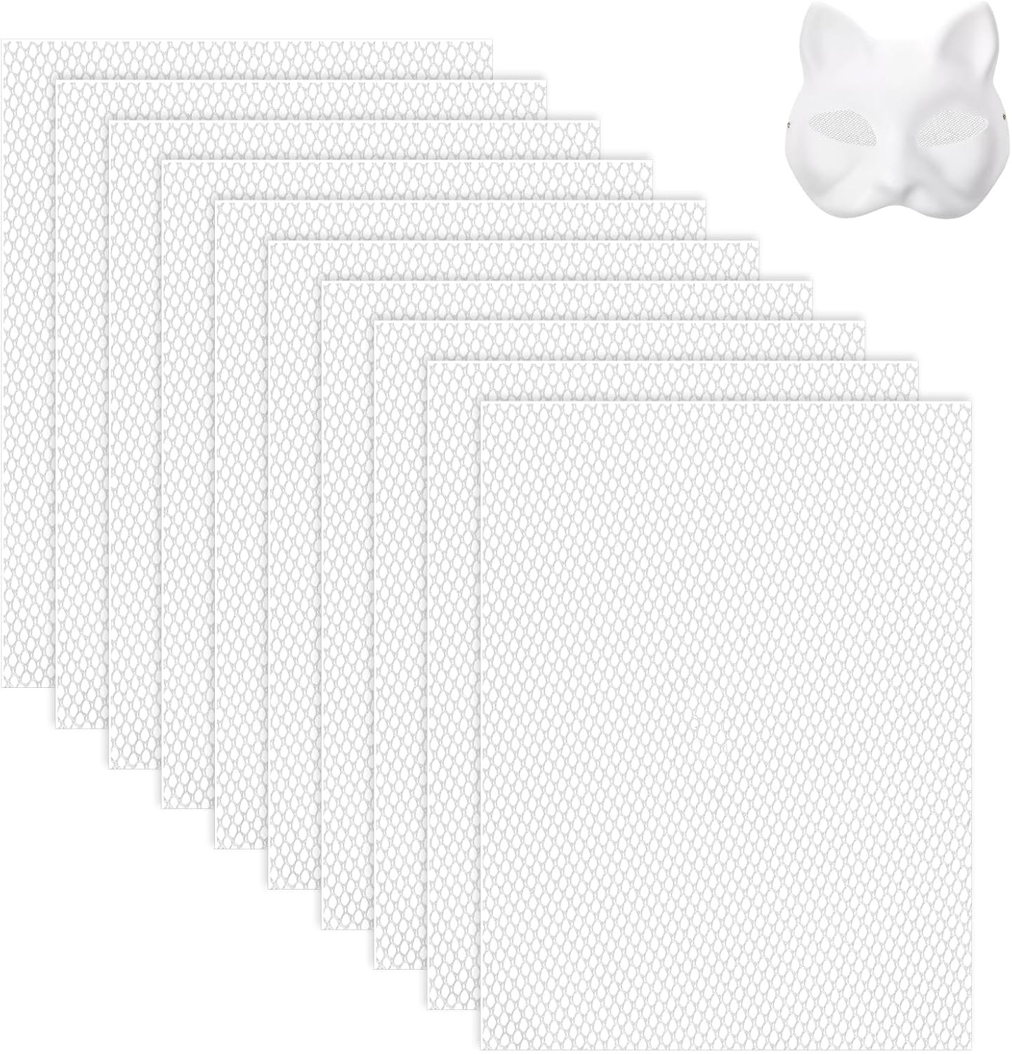 10 Sheets White PVC Fursuit Eye Mesh Waterproof Plastic Sheets for Cosplay Craft