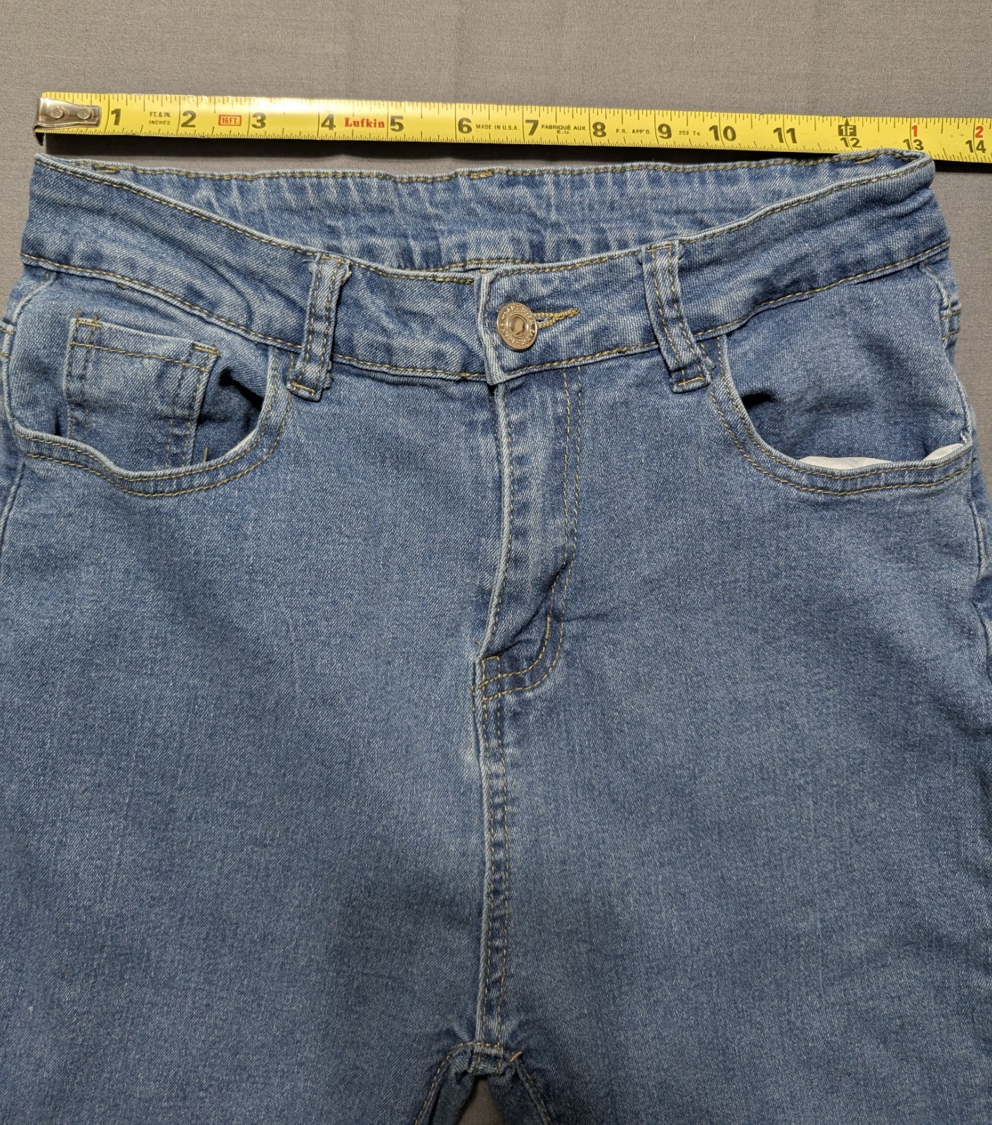 High Rise Flare Jeans with Floral Embroidery - Women’s Large - Y2K Stretch Denim