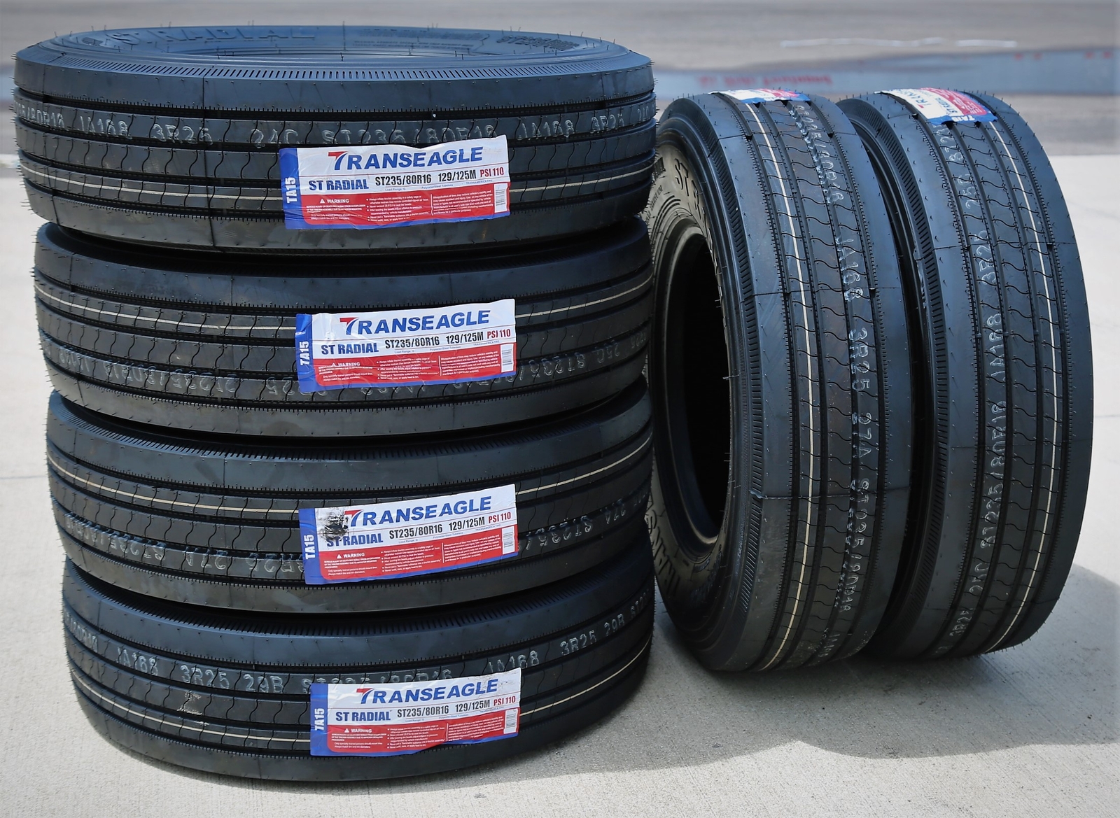 4 Tires Transeagle All Steel ST Radial ST 235/80R16 Load G 14 Ply Trailer