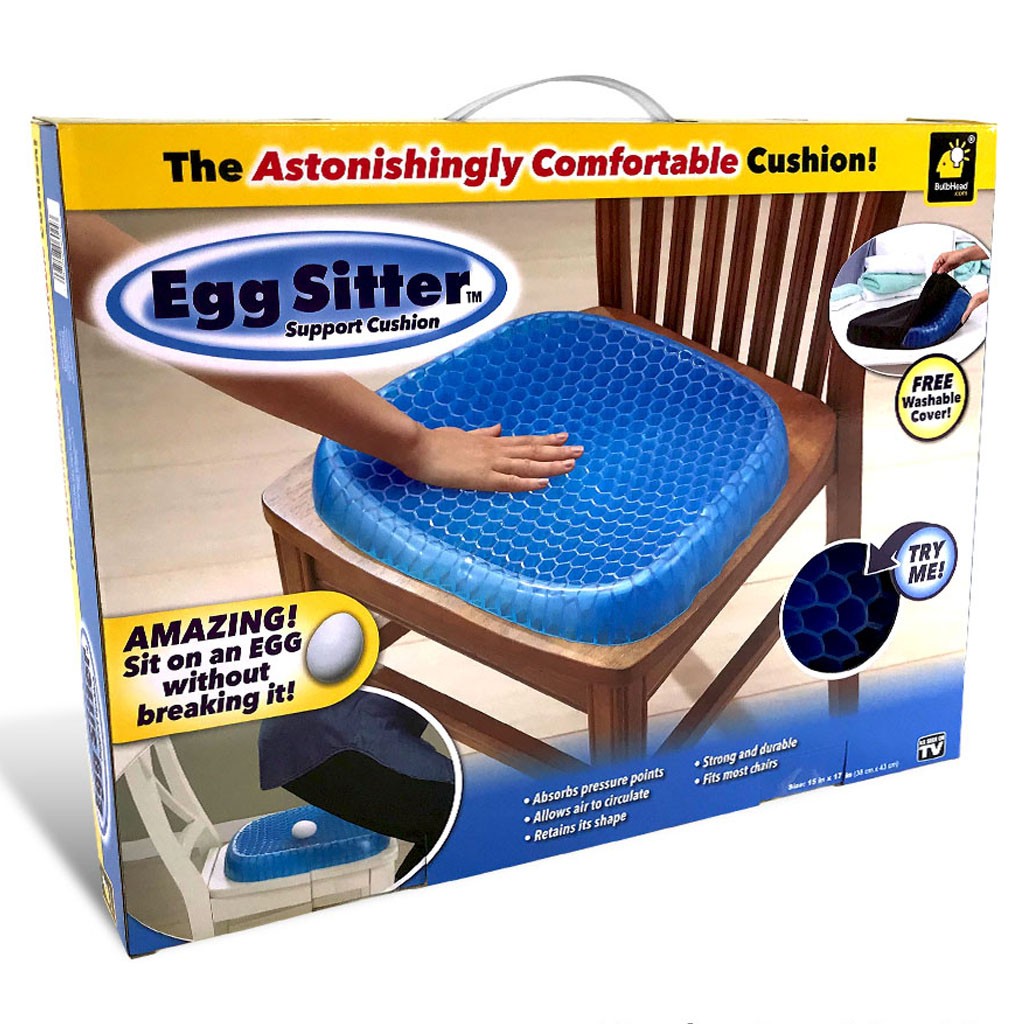 BulbHead Egg Sitter Seat Cushion with Non-Slip Cover, Breathable Honeycomb