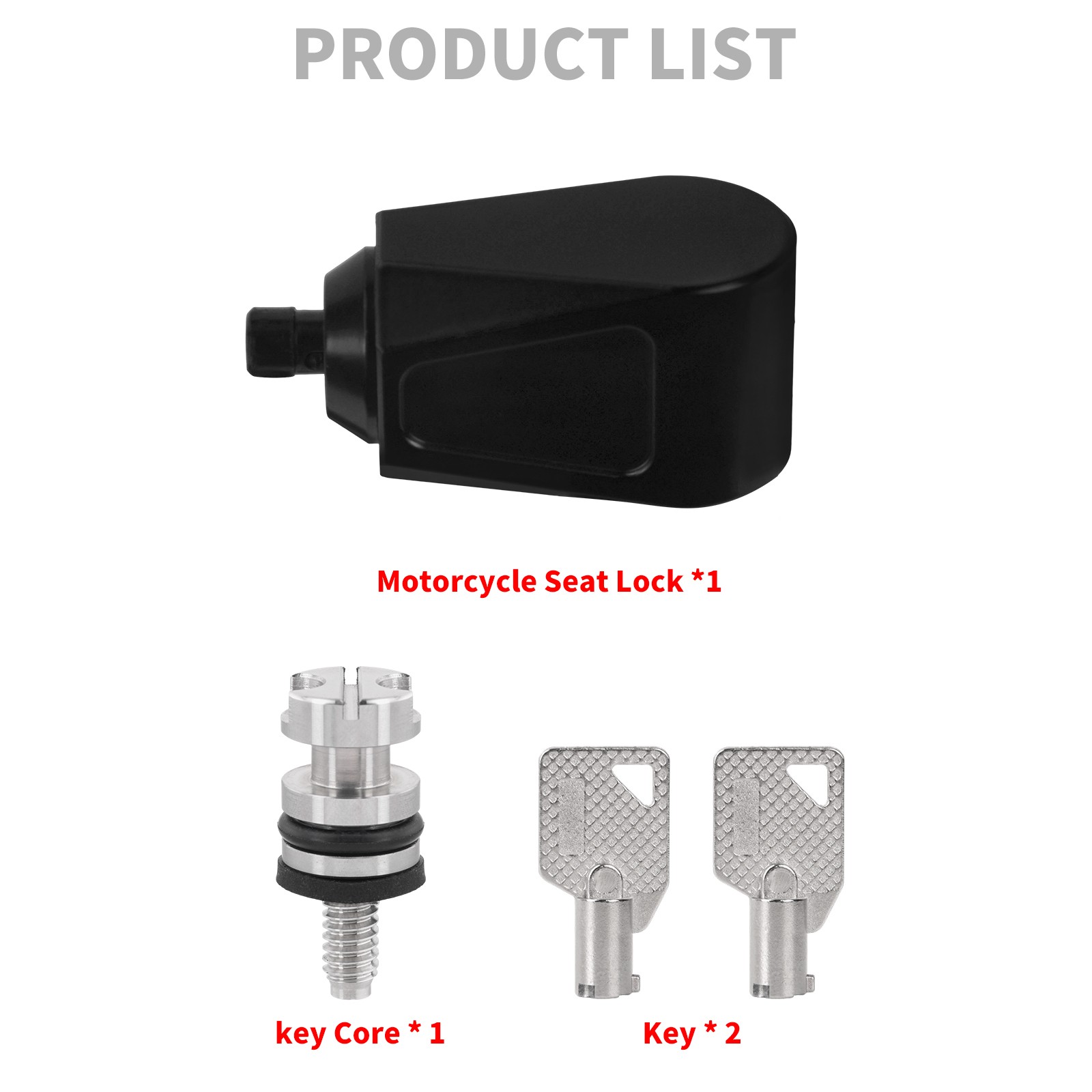 Black Seat Lock Push Pin 2 Keys Anti Theft Set For Harley Dyna Softail Touring