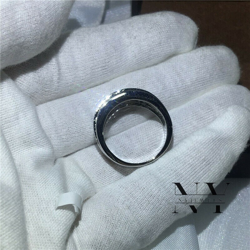 Unique Eternity Wedding Band 1.5CT Princess & Round Cut 14K White Gold For Women