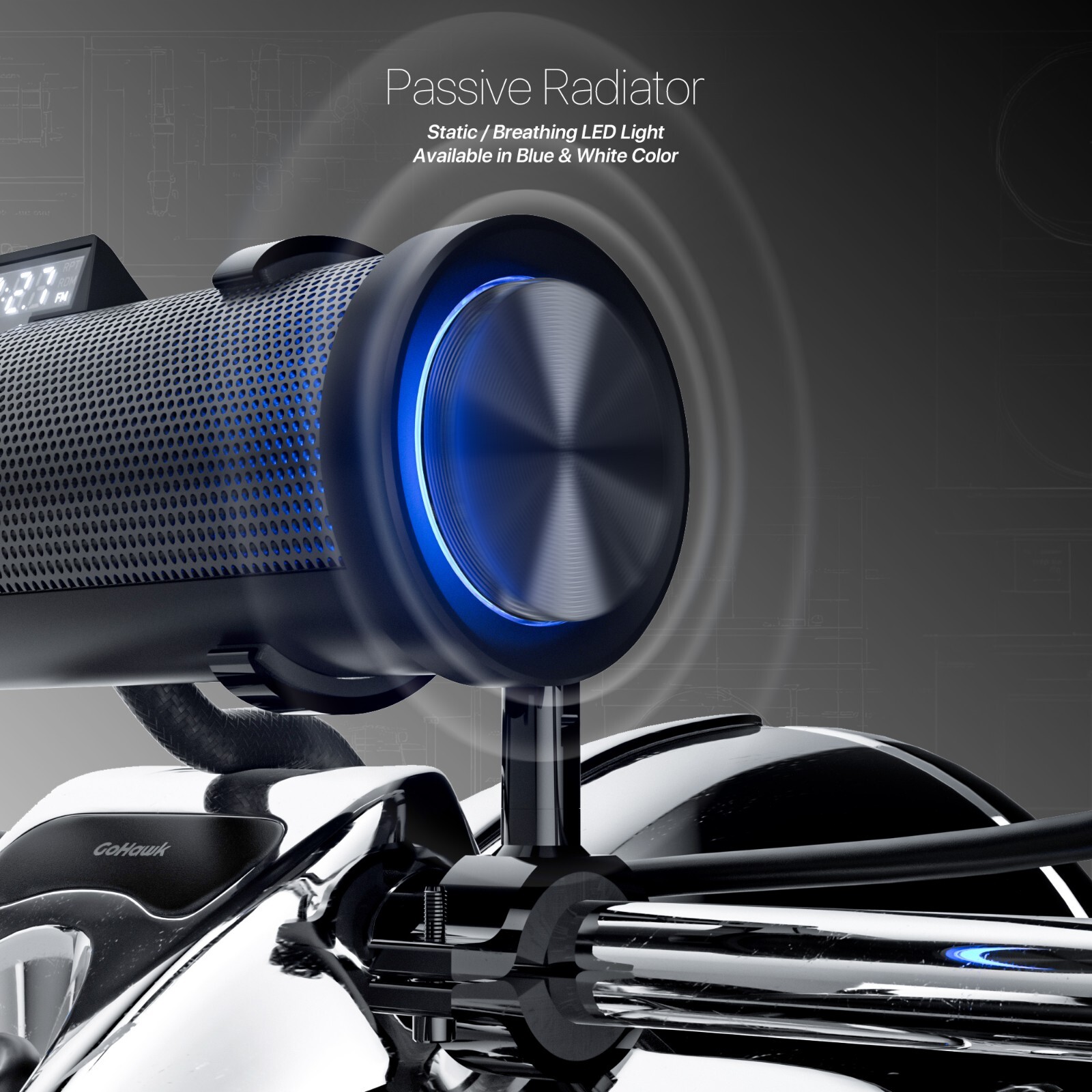 Waterproof Bluetooth Motorcycle Stereo 6 Speaker Soundbar Audio Radio MP3 System