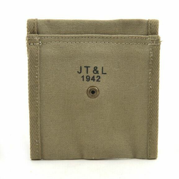 USGI WW2 .30 M1 CARBINE SLING, OILER, & BUTTSTOCK POUCH KHAKI Dated 1942