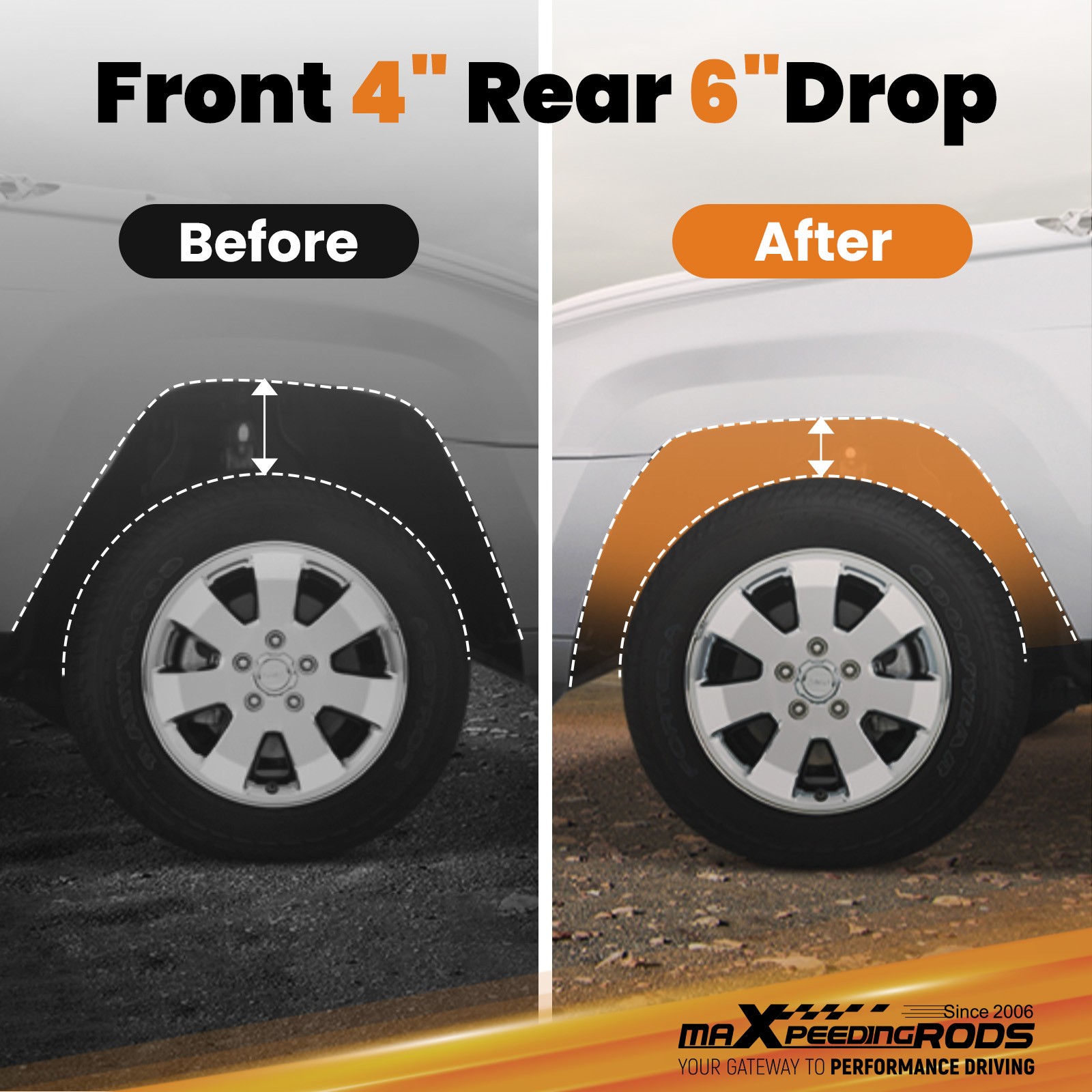 4" / 6" Lowering Drop Kit 1.25" Rotors Coil Spring For Chevy/GMC C10 C15 73-87