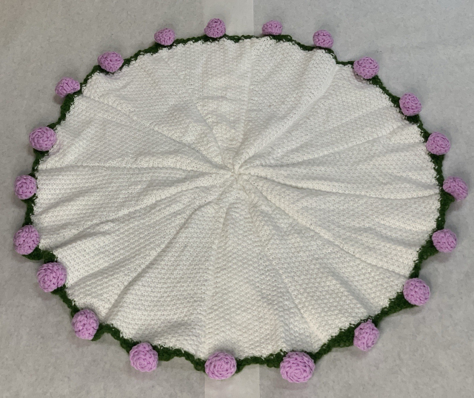 Crochet Purple Tulip Flower Bouquet Throw Blanket Handmade Knitted Ultra Soft