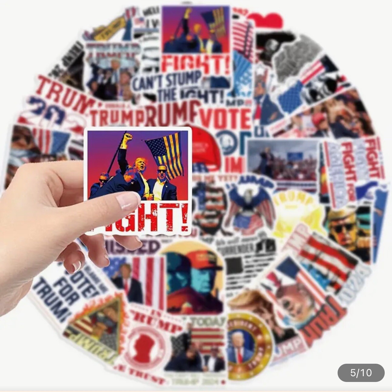 50 Bulk Lot Donald Trump MAGA 2024 Waterproof Car Stickers Decals 2-3” Lot B2