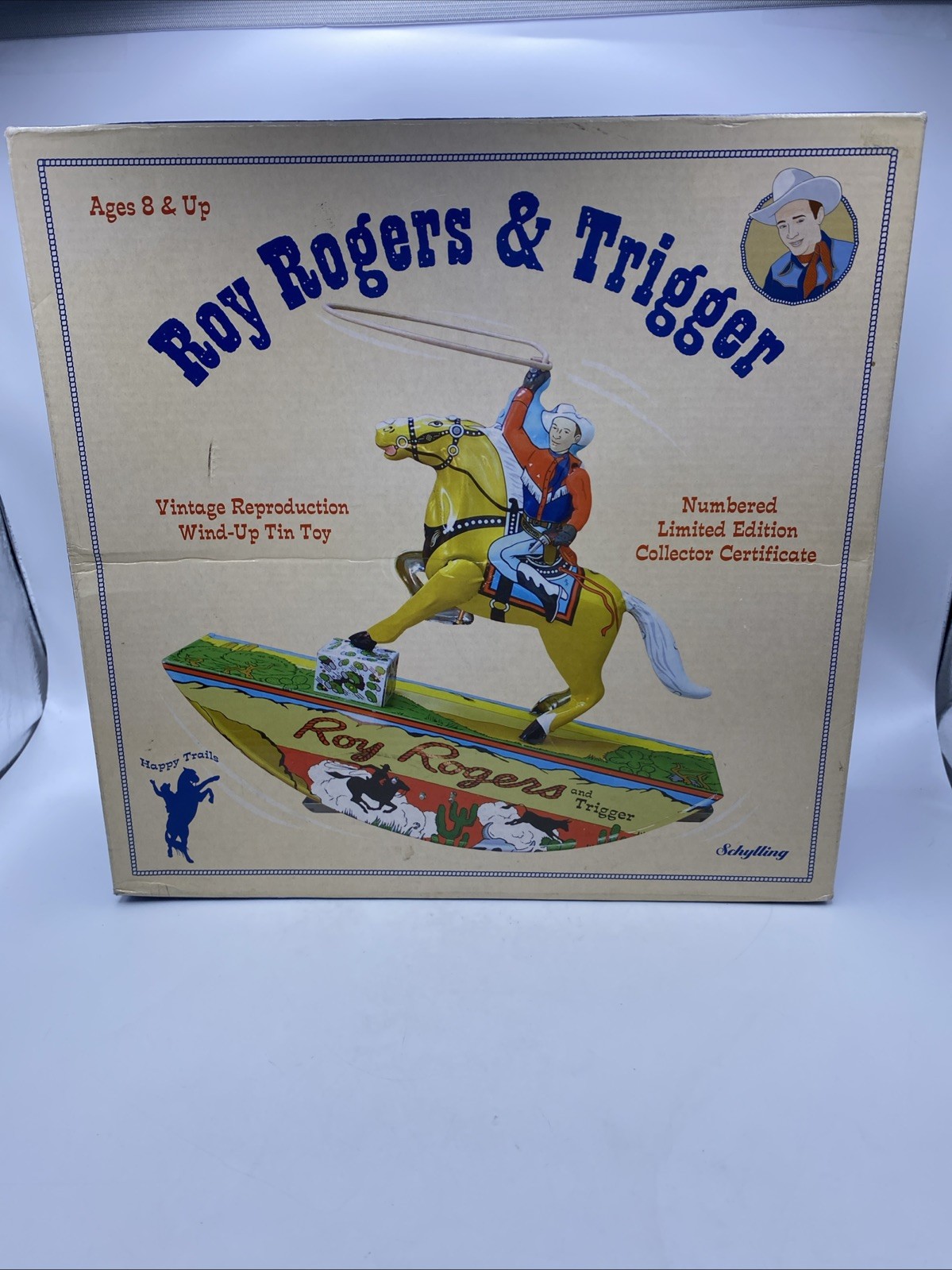 Roy Rogers And Trigger Wind Up Toy Vintage Reproduction Schilling Cowboy-READ