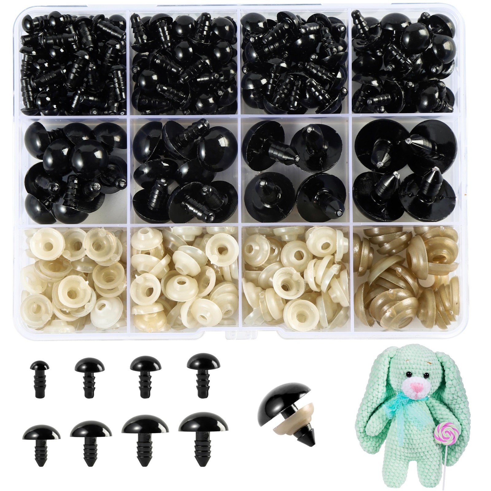 6-18 mm, 8 Sizes Safety Eyes for Crocheting, Crochet Eyes for amigurumi, Stuf...