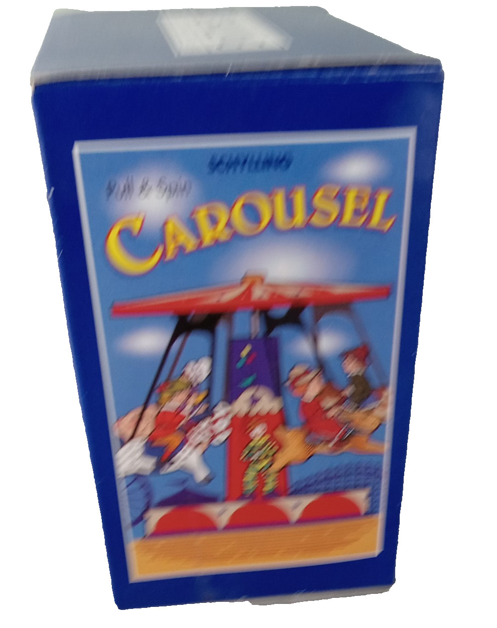 SCHYLLING Pull & Spin Tin Litho HORSE CAROUSEL Toy Mechanical NIB NEW