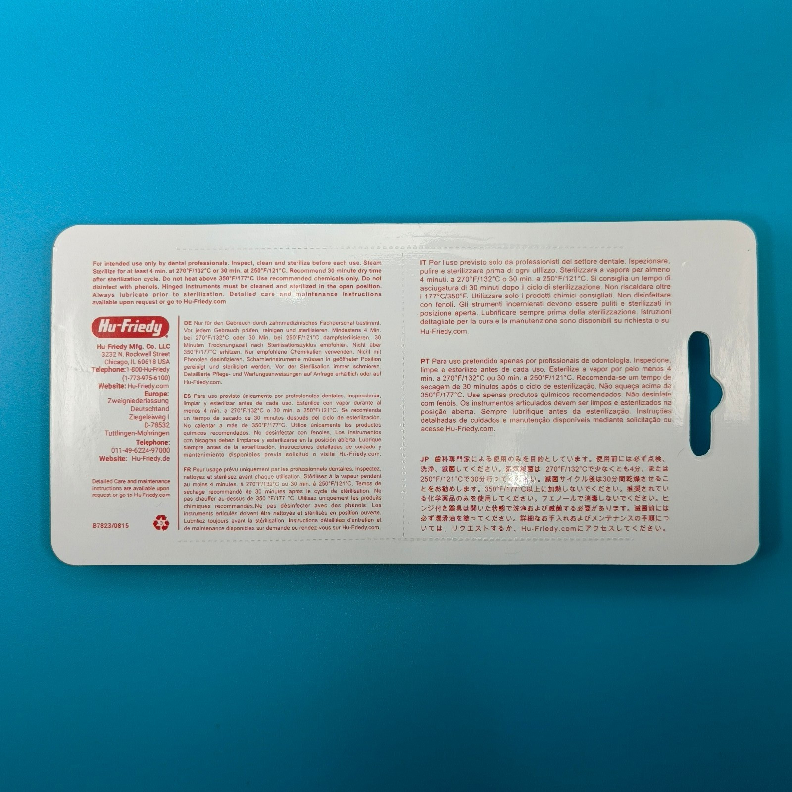 HU FRIEDY Universal Cut And Hold Distal End Cutter Pliers Long Handle 678-101L