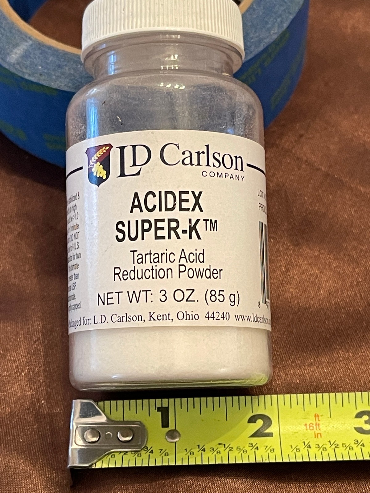 Acidex Super-K 3 Ounces for Reducing Tartaric Acid in Wine Making LD Carlson