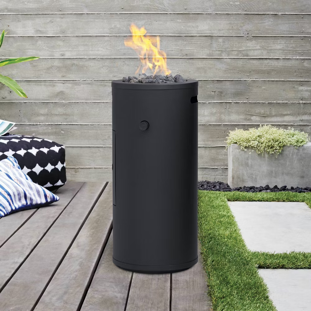 Threshold 22" Metal Portable Propane Gas Outdoor Fire Column Pit