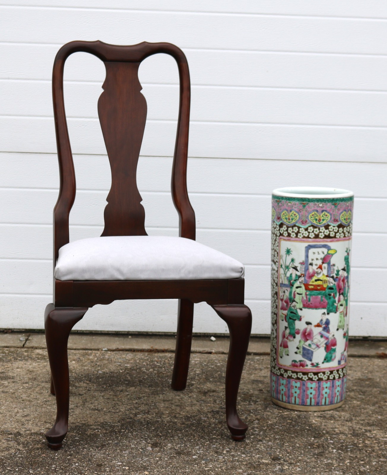 Vintage Large Mid Century Famille Rose Porcelain Umbrella Stand 24"