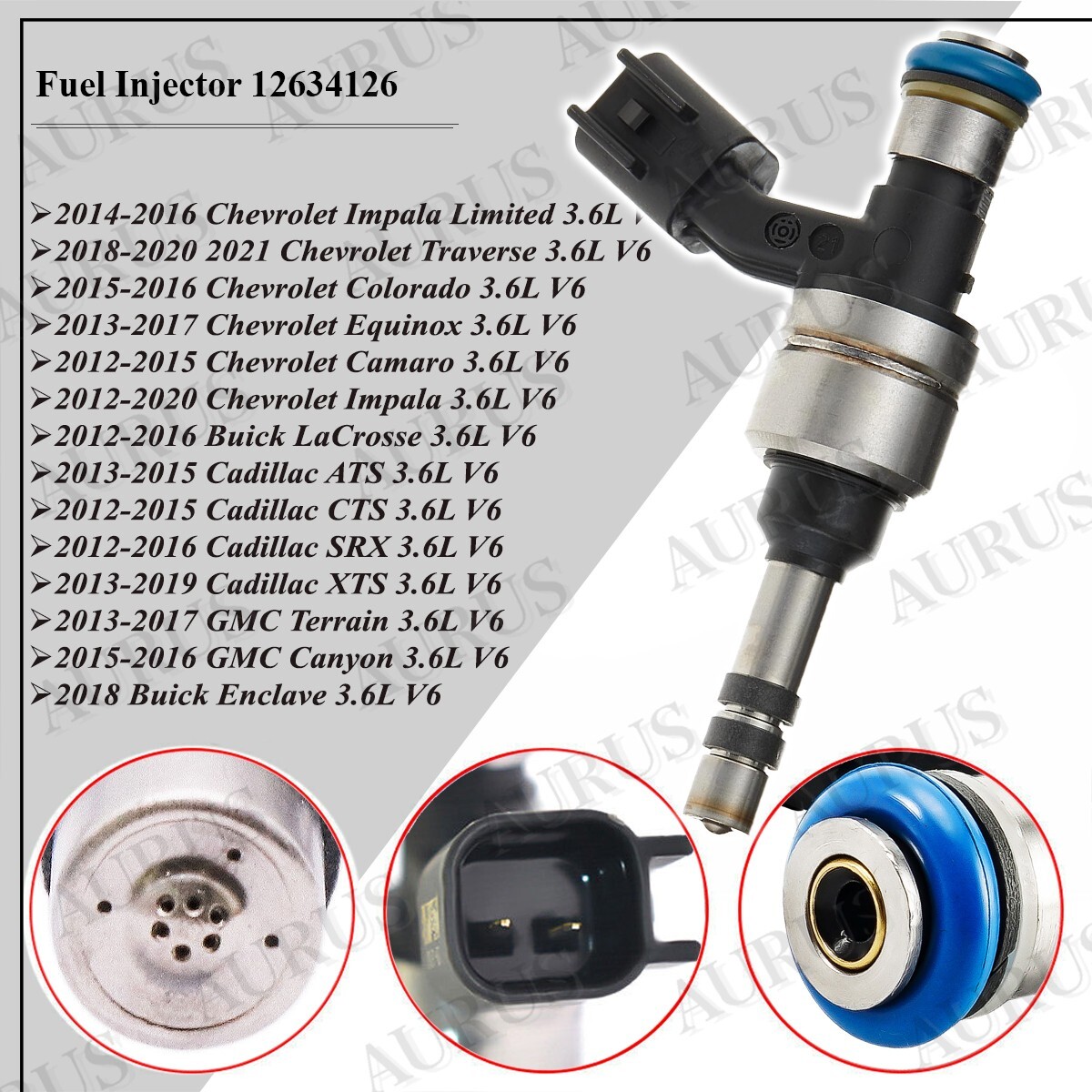 OEM ACDelco x6 Fuel Injector for 2012-21 Buick Cadillac Chevy Impala GMC 3.6L V6