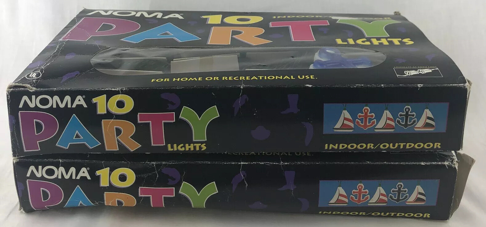 NOMA String Lights Sailboat Anchor 2 Sets Nautical Red Blue Camper RV Vintage