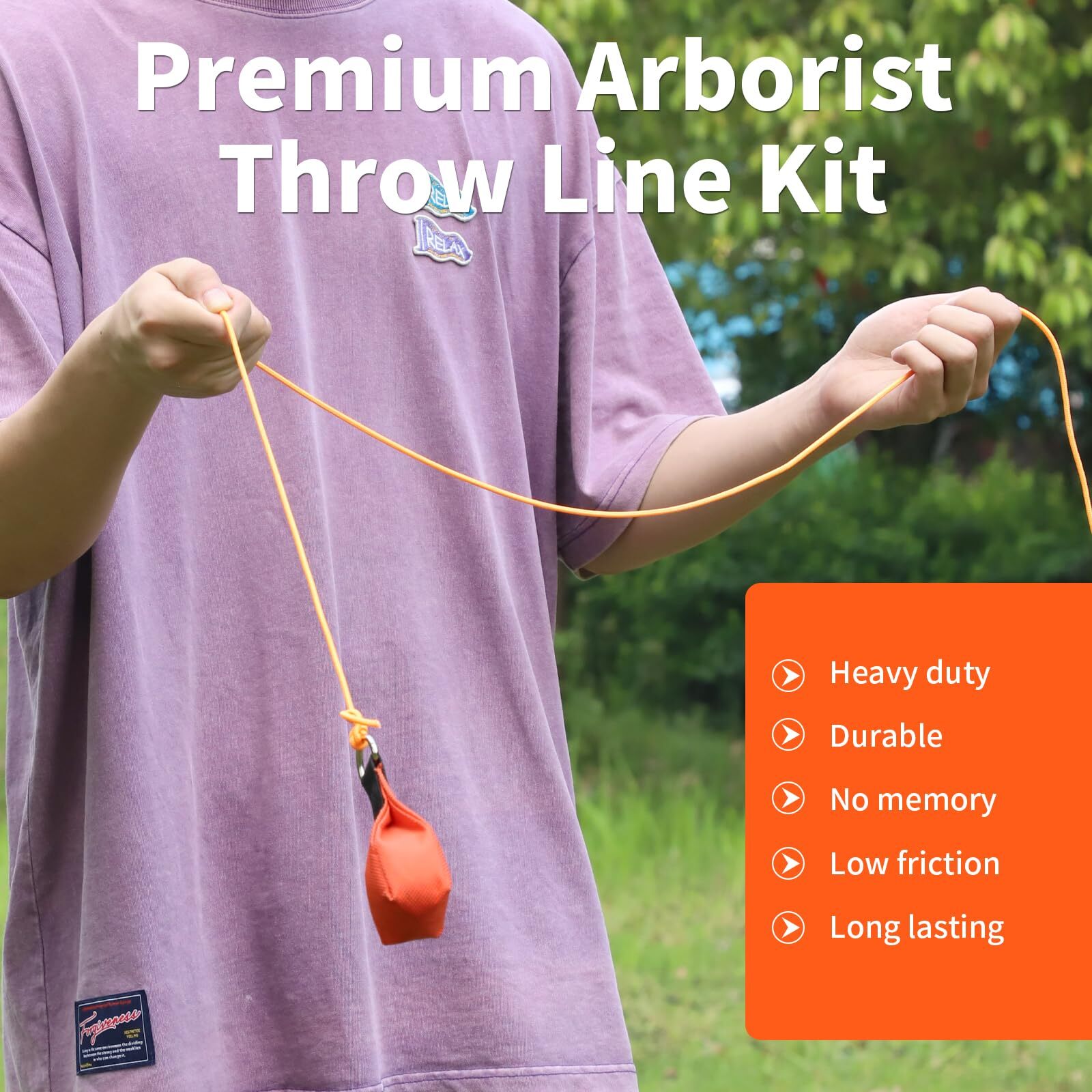 Arborist Throw Line Kit, Arborist Throw Weight and Line Kit, 164’ Ultra Slick