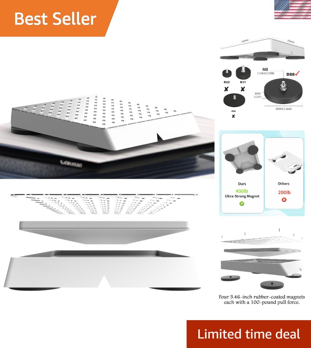 High-Temp Magnetic Mount for Starlink Mini - Instant Installation for RVs & Vans