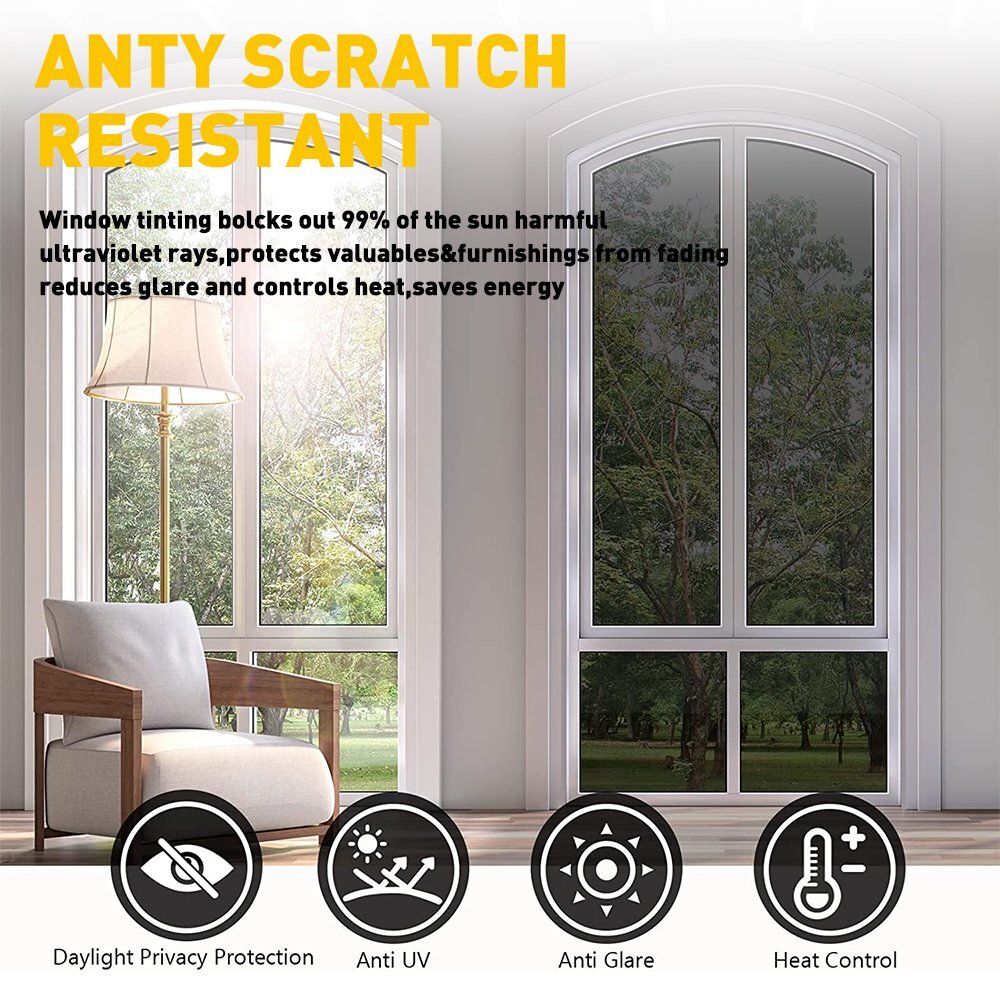 One Way Mirror Window Film Heat UV Reflective Privacy Tint Foil for Home Office