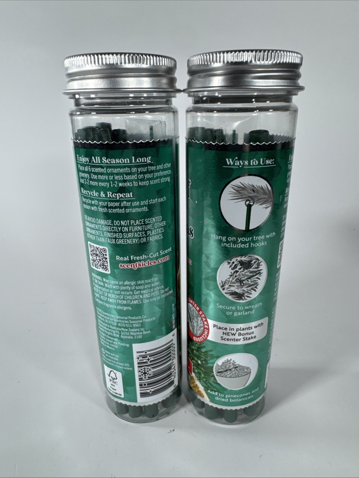 ScentSicles “O CHRISTMAS TREE” Scented Ornaments w/ Hooks 2 Pack (12 in Total)