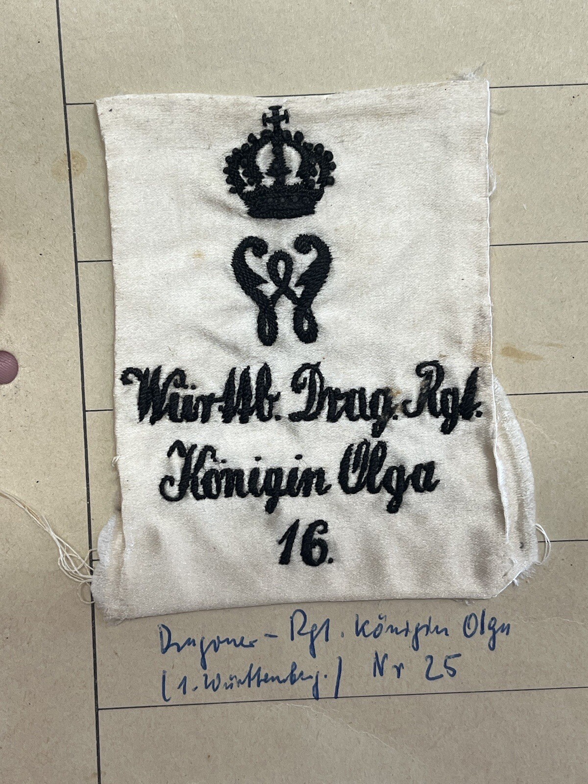 Vintage Kaiser Wilhelm Dragoner Regiment German Military Cloth Patch Prussia WWI