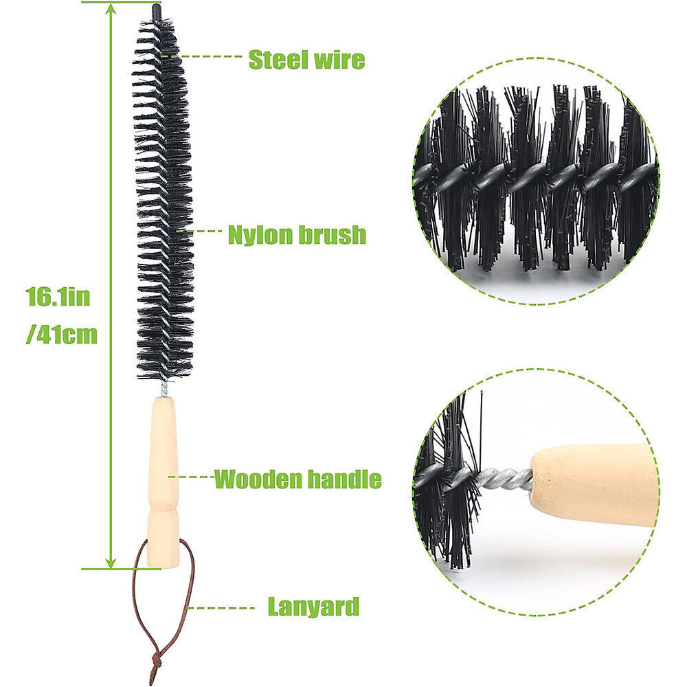 24pcs Flue Sweeping Brush & Rod Kit Soot cleaning Rods Chimney Sweep Set Plastic