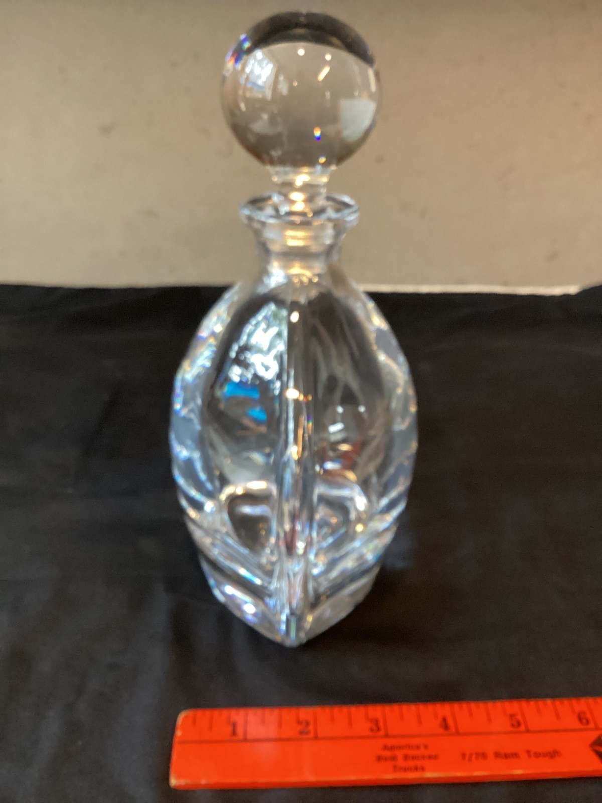 Crystalite Bohemia Crystal Decanter Carafe, Business Engraving, 22 oz/650 ml