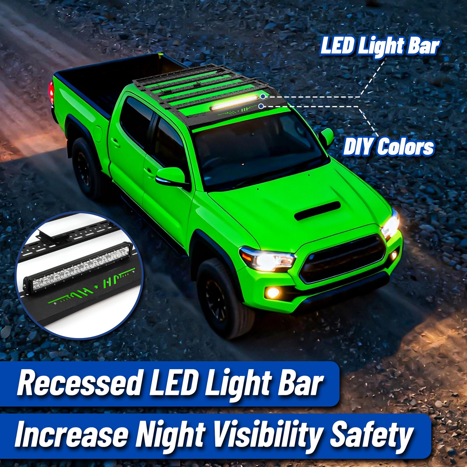 Roof Rack Cargo Basket Rooftop Carrier For 05-23 Toyota Tacoma Double Cab Steel