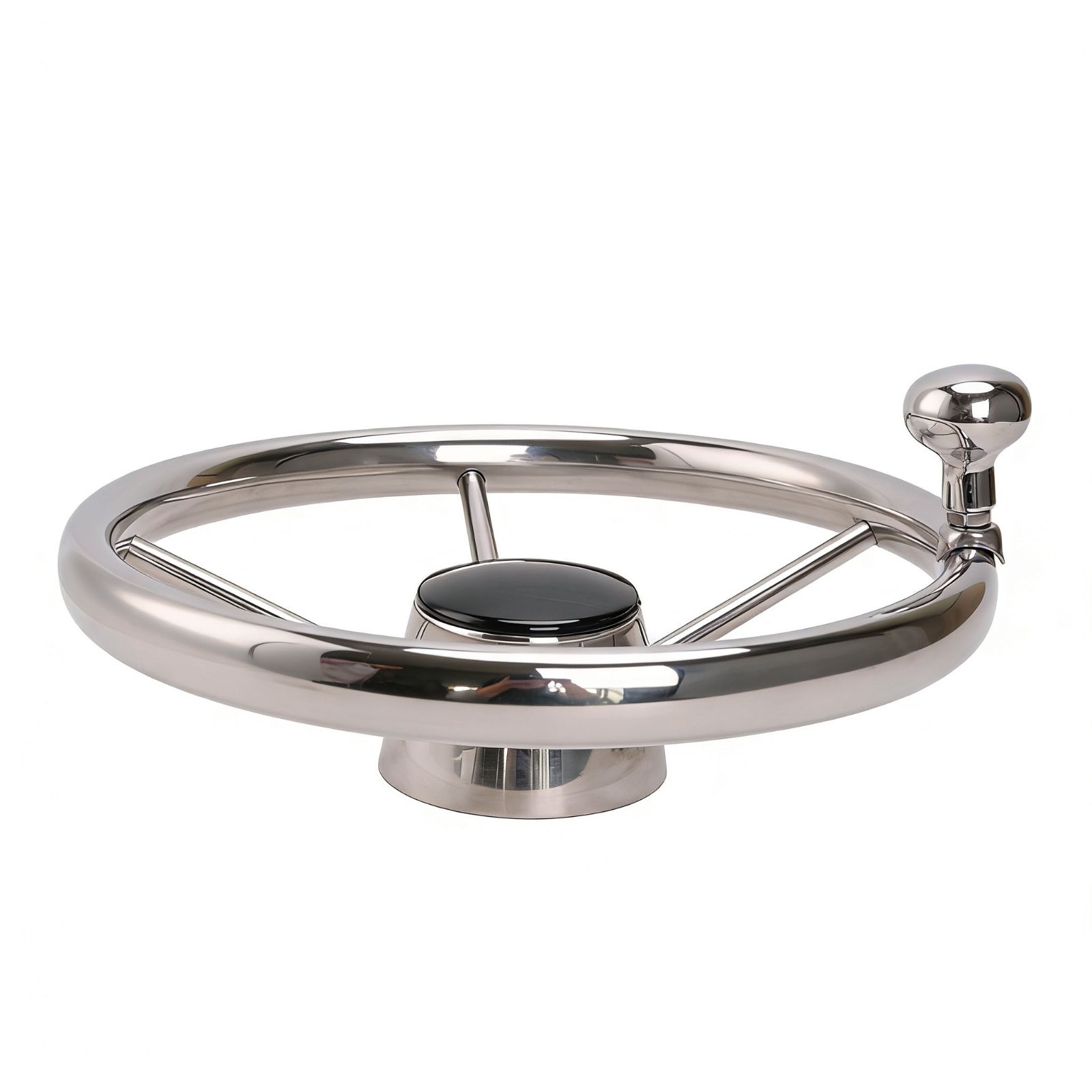 Boat Steering Wheel 5 Spoke 11 inch Stainless Steel Destroyer Style Marine Knob