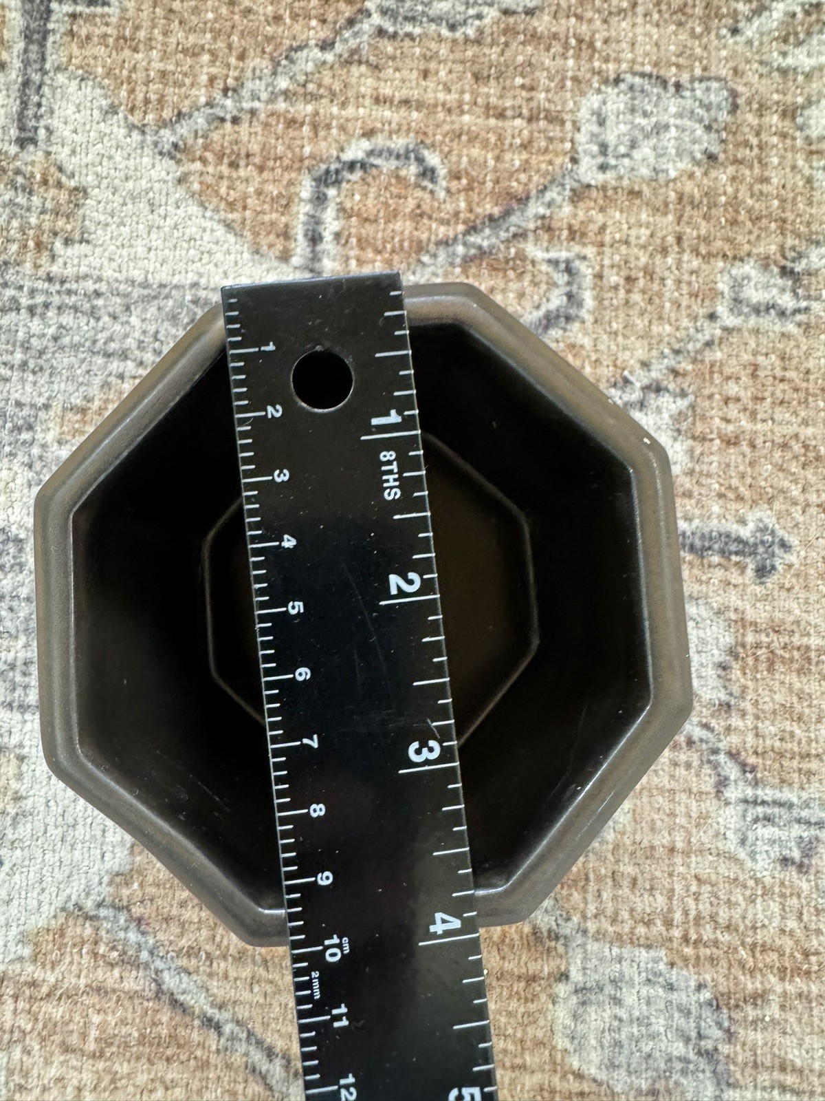 Bronze octagonal container vessel candle making organizer plant 4” x 3.25” 10 oz